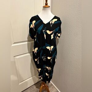 Ava Sky Black and Cream Calla Lily Romper